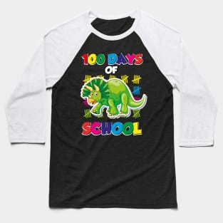 100 days of school green triceratops Baseball T-Shirt